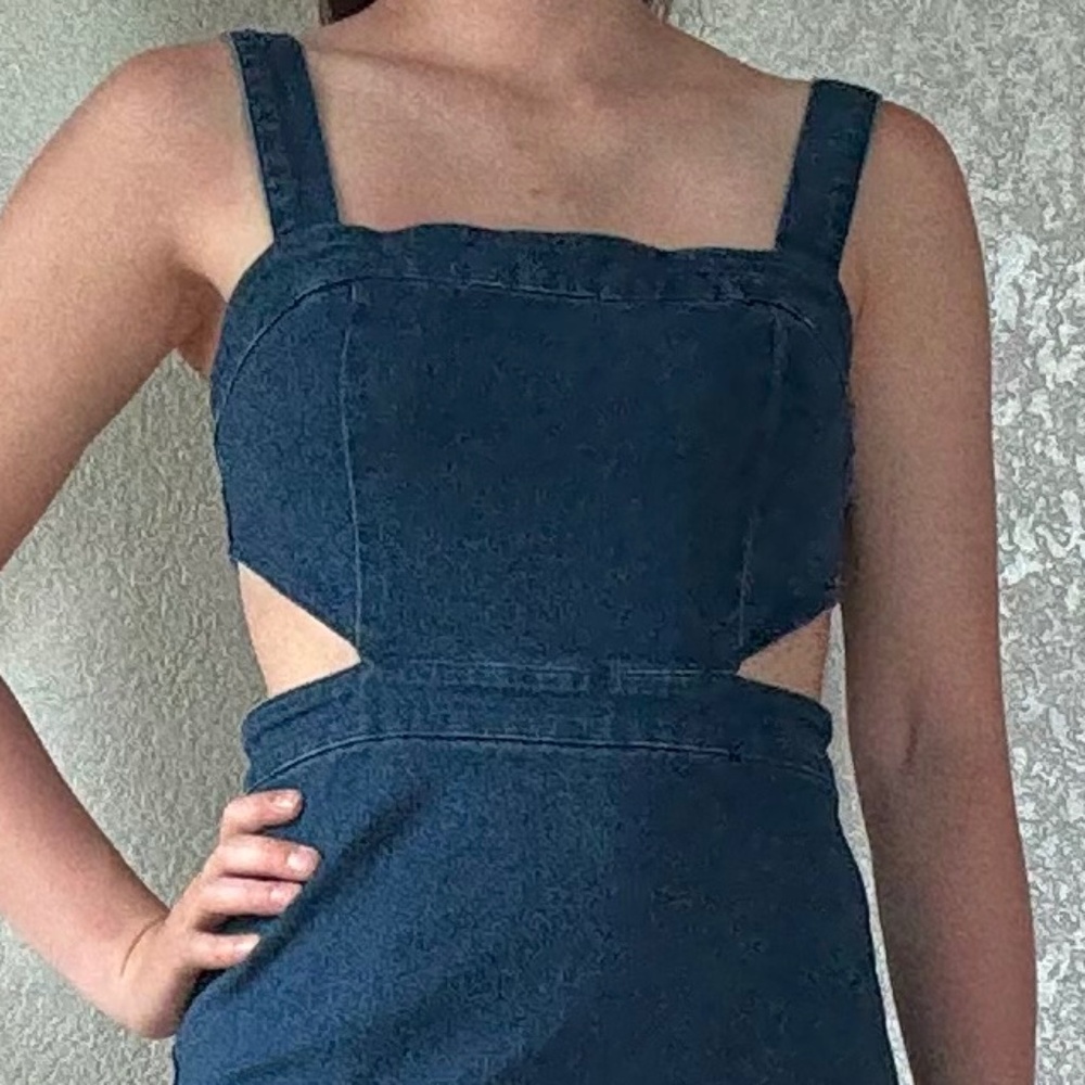 Jealous Tomato Open Back Denim Dress Small